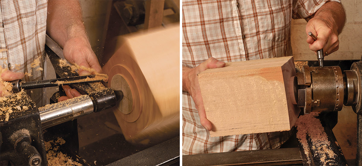 turning a tenon to fit a four-jaw chuck